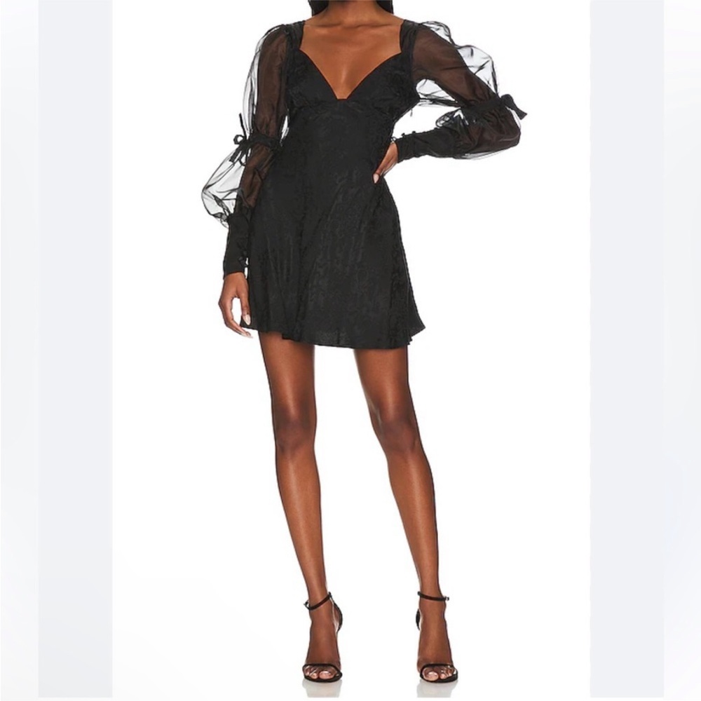 For Love & Lemons Gabrielle Mini Dress Piff Sleeve NWT Large